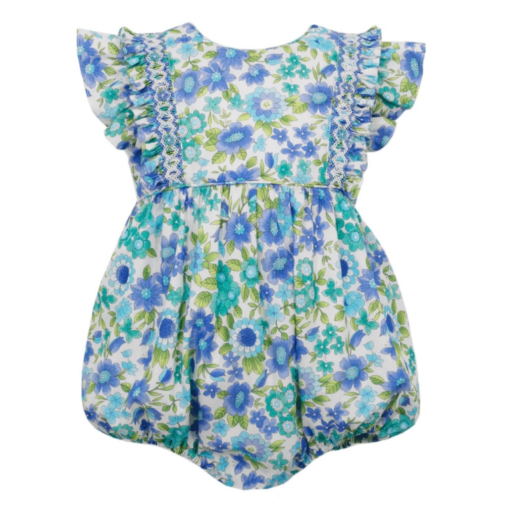 Claire & Charlie 9 Month Floral Hand Smocked W/ Ruffle detail Cotton One Piece